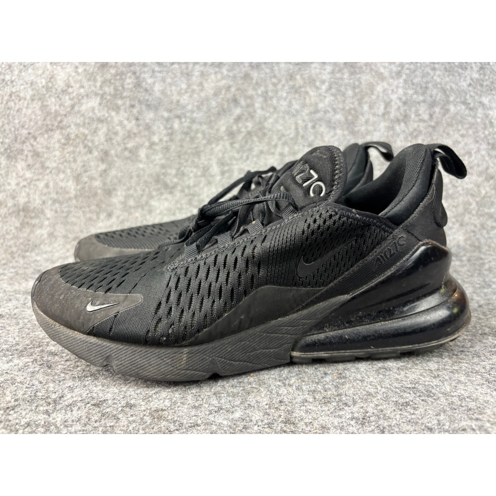 Nike Air Max 270 Sneakers Womens 9 Black AH6789-006 Triple Black Mesh Running